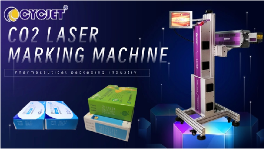 CYCJET CO2 flying laser marking machine: ideal for marking pharmaceutical packaging boxes