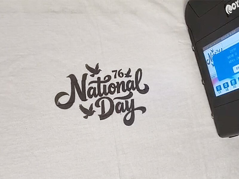 black printing on clothes