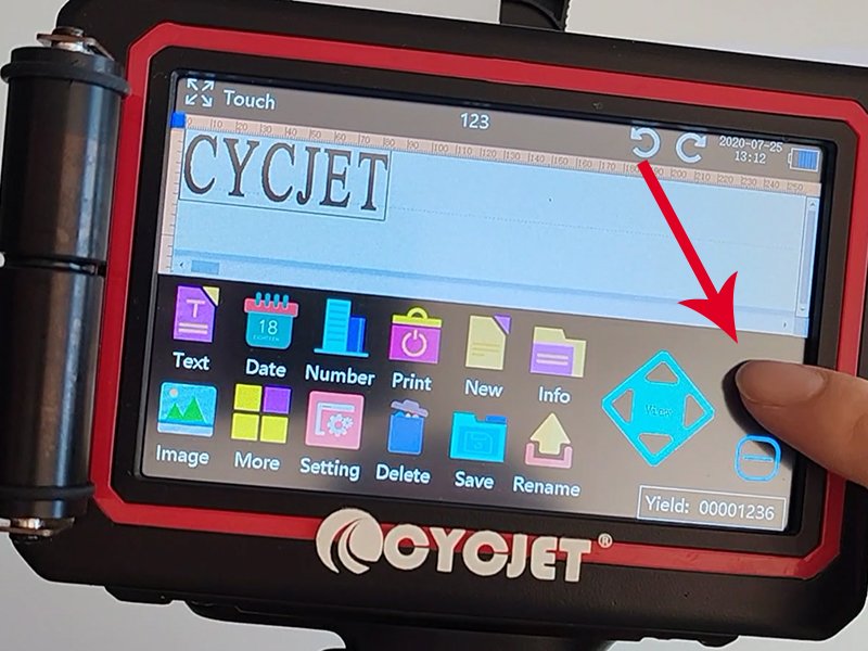handheld printer customize text size